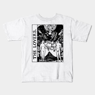 The Lovers Tarot Card Black and White Kids T-Shirt